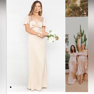 Rome Twist Gown in Champagne Luxe Satin